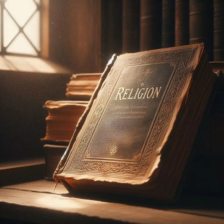 ai generated, religion, book among many other books in library